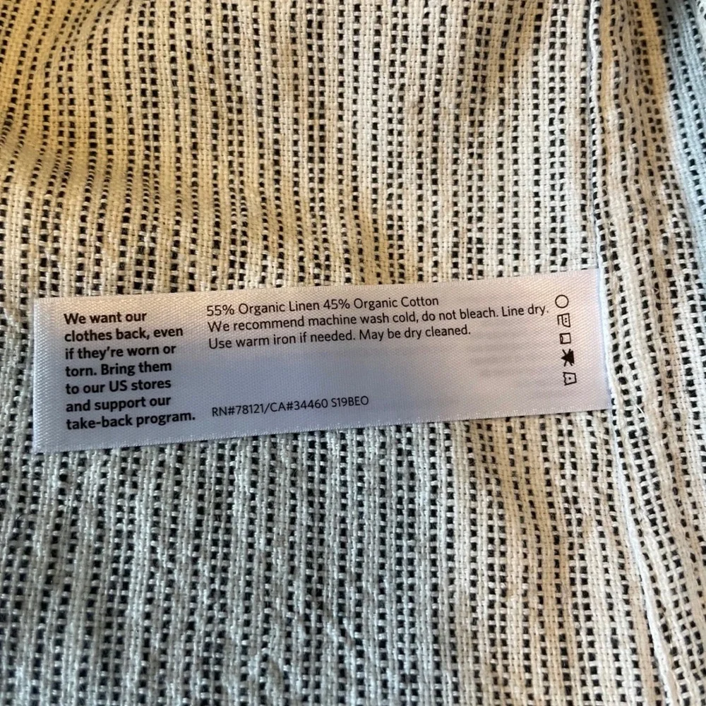 Eileen Fisher Woman 3X Organic Linen Cotton Striped Open Front Cardigan Jacket